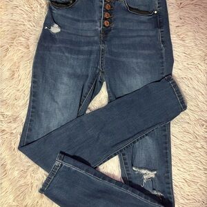 Rewash High Rise Blue Distressed Jeans